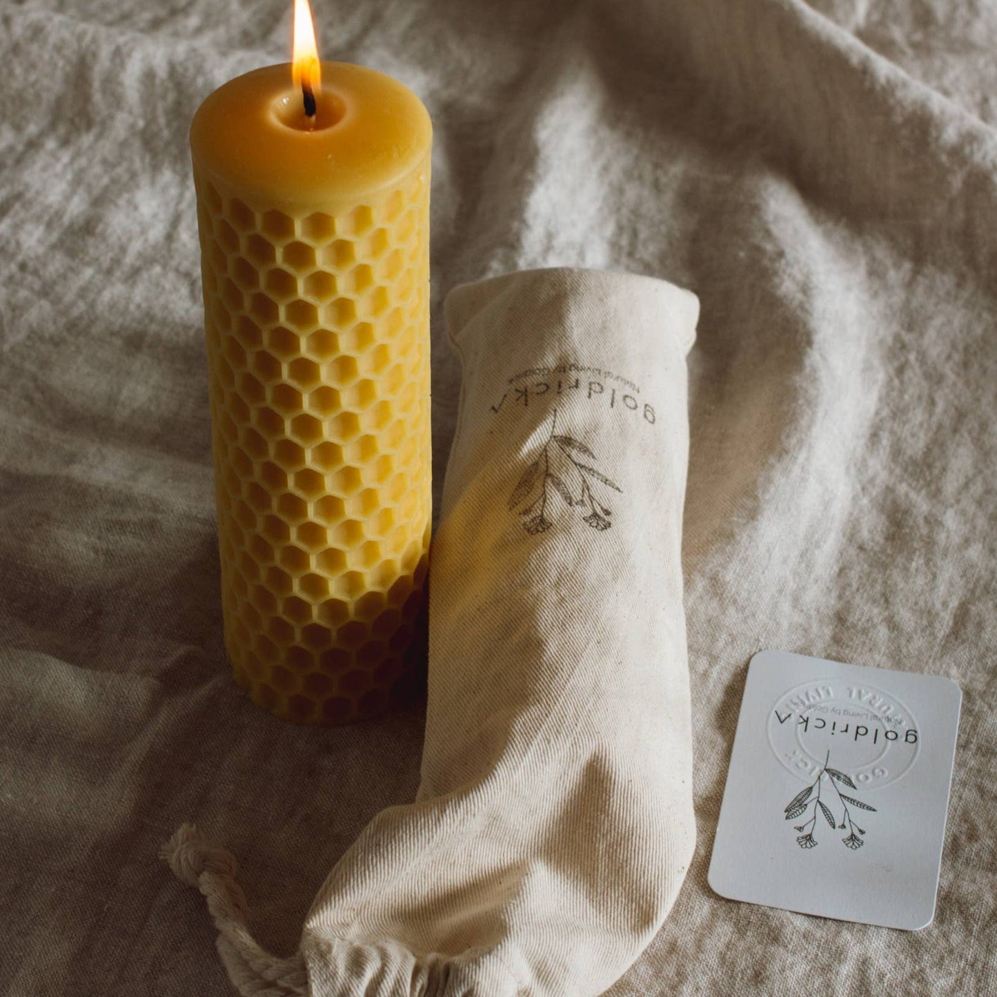 Honeycomb Beeswax Pillar Candle, Choose