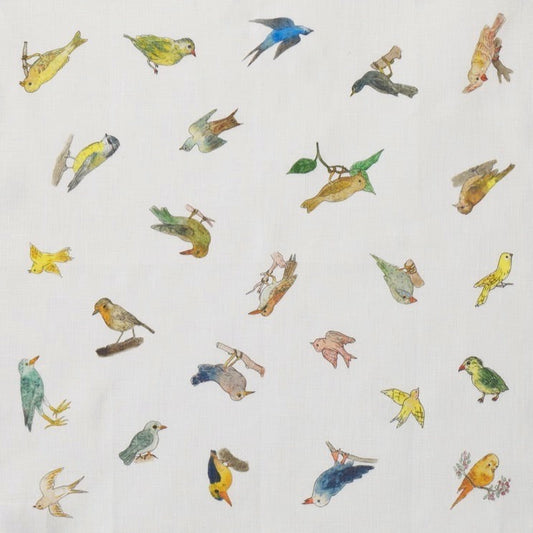 Isabelle Boinot Linen Handkerchief: Birds