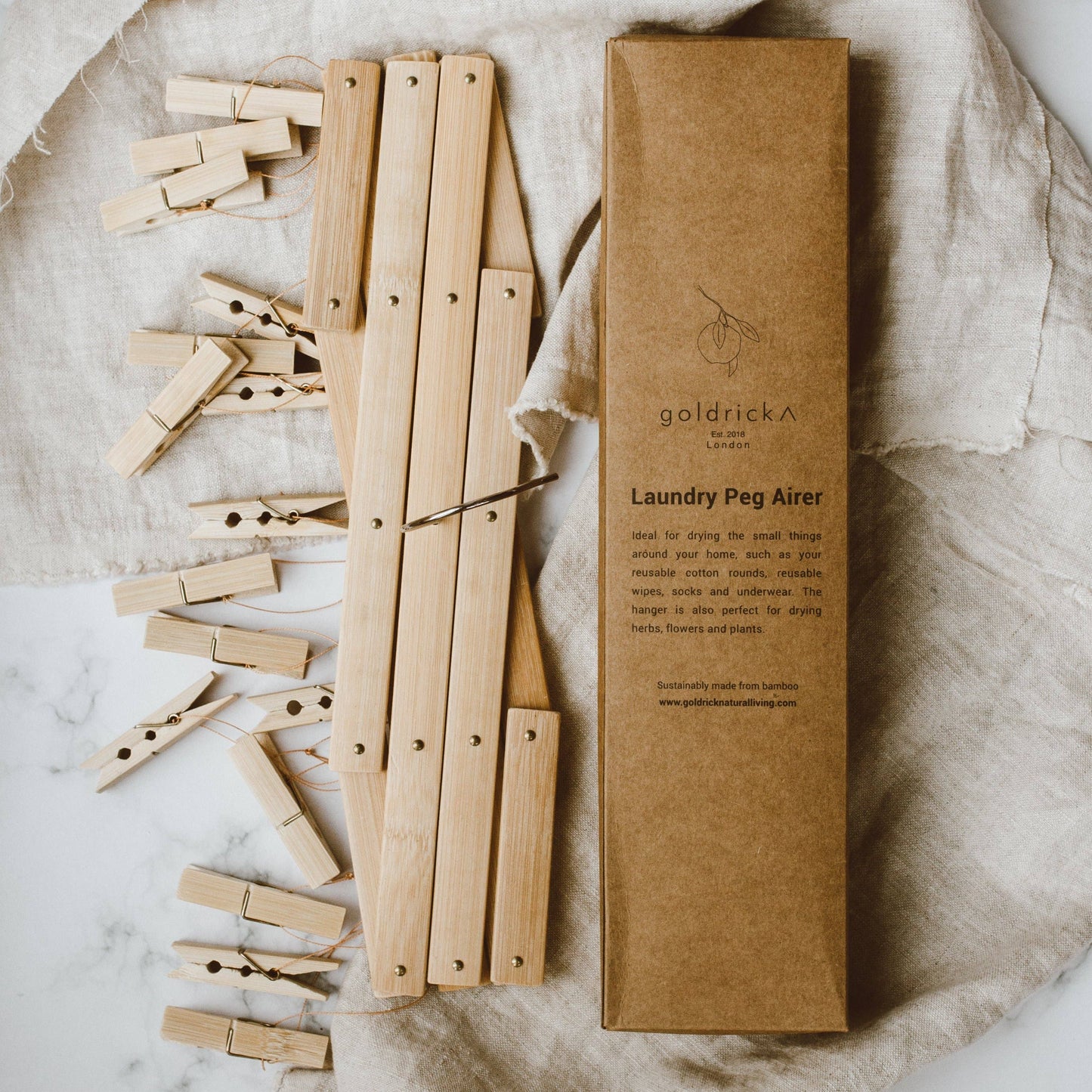 Bamboo Laundry Peg Airer