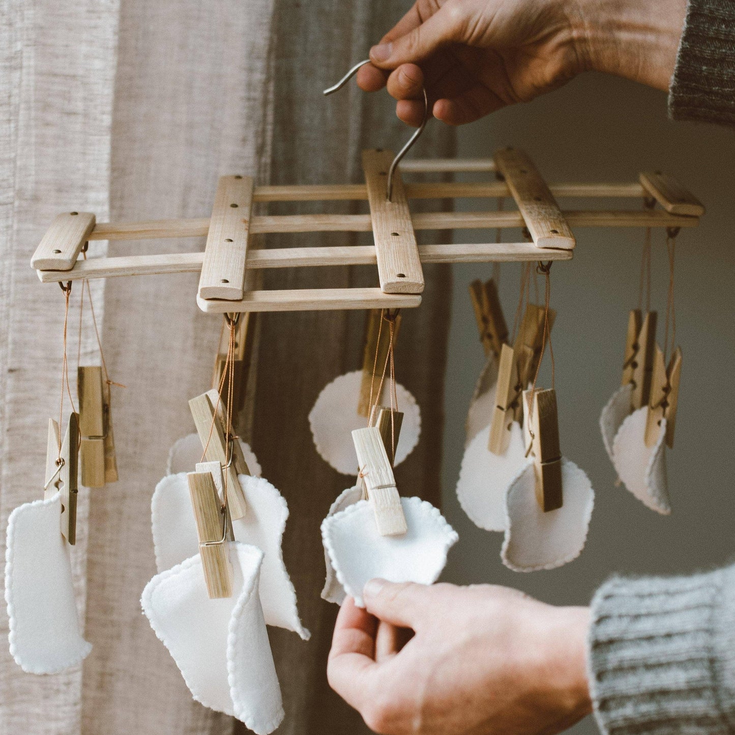 Bamboo Laundry Peg Airer