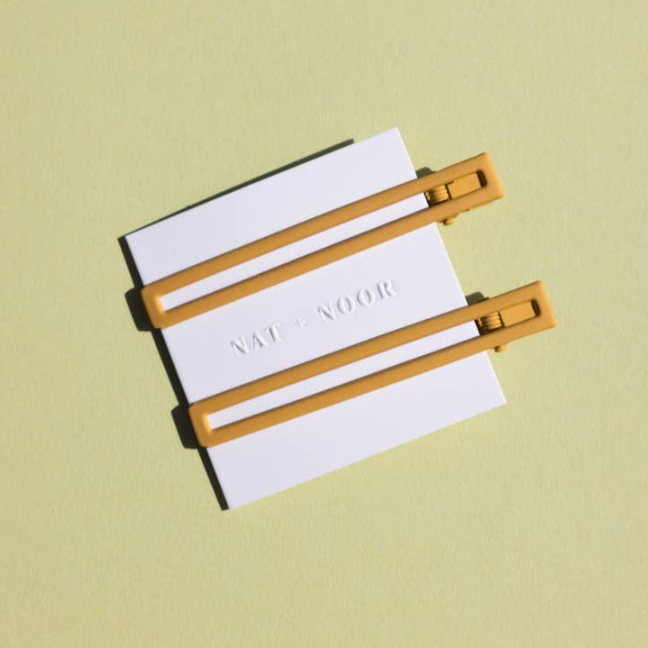 LEIA Hair Clips, Mustard