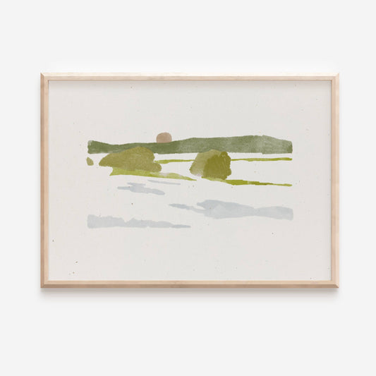 New art print by cocoshalom featuring a simple minimalist landscape image. 