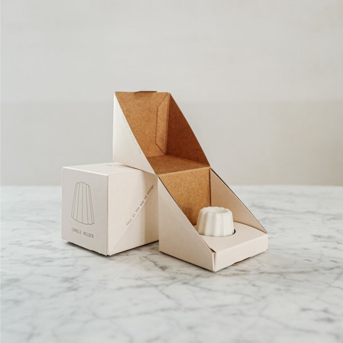 Porcelain Candle Holder | Glossy White