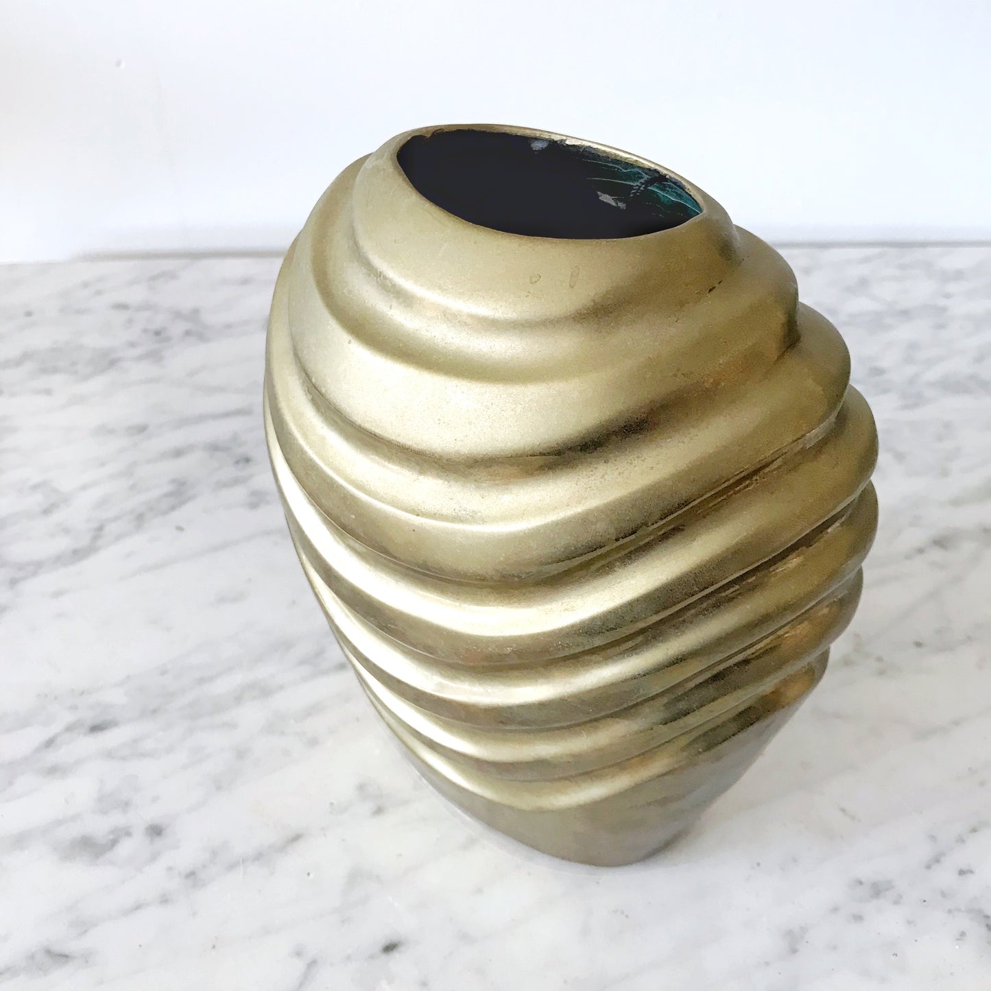 Sculptural Vintage Brass Vase