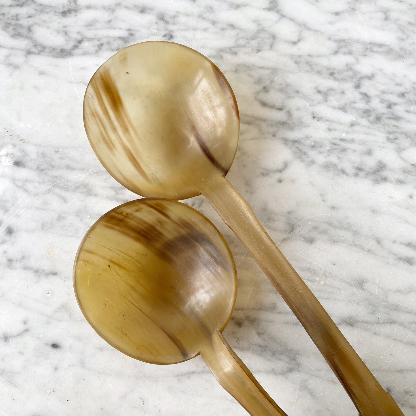 Single XL Vintage Horn Serving Spoon / Ladle