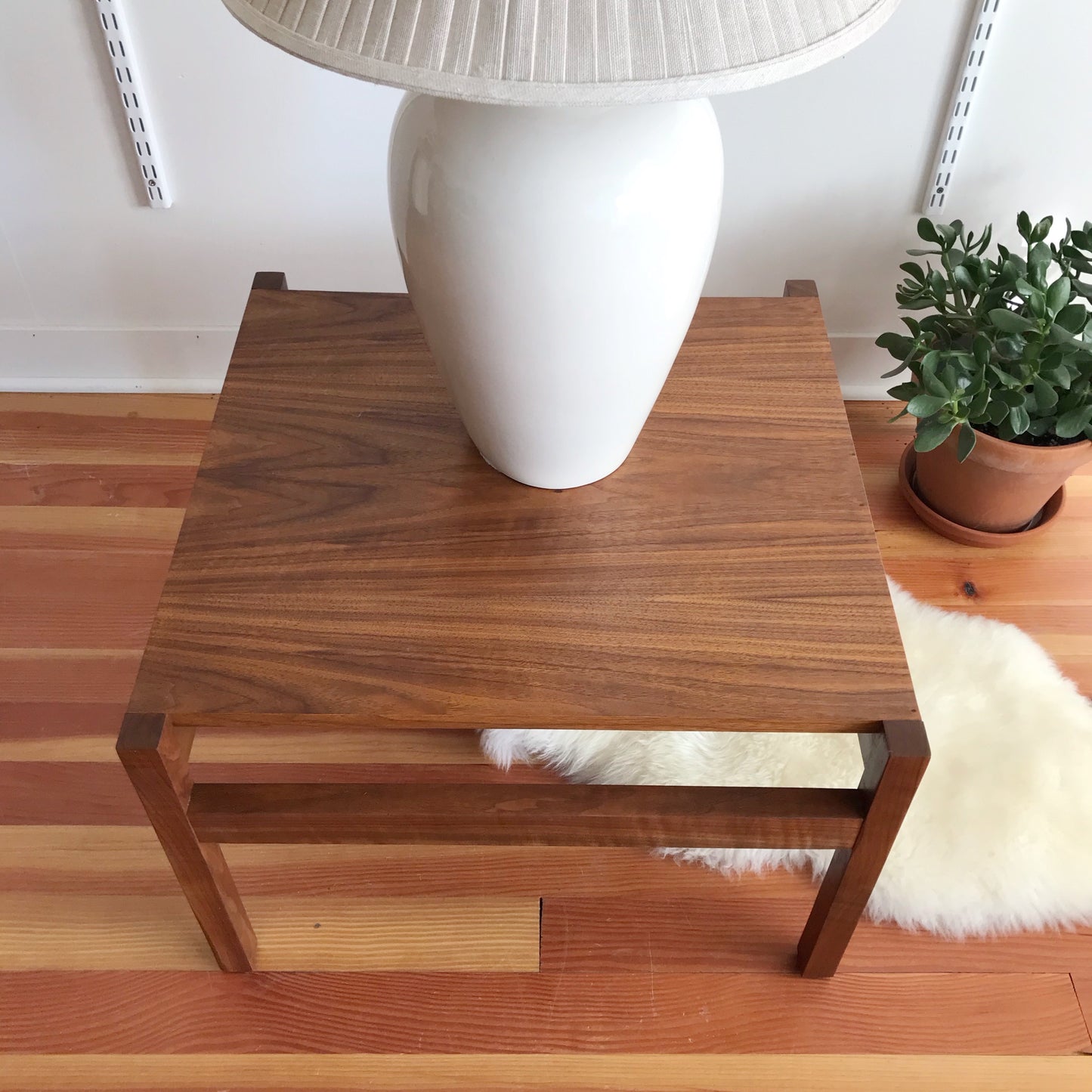 Vintage Square Walnut End Table, 24 x 24