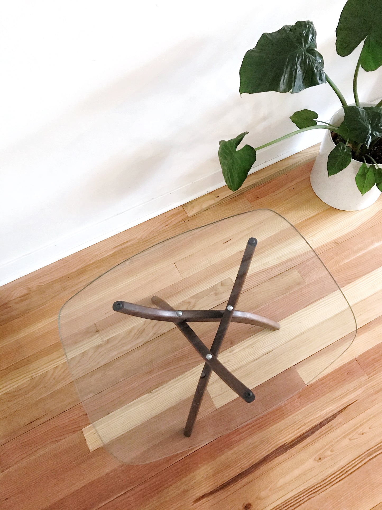 Walnut + Glass Side Table by Forest Wilson