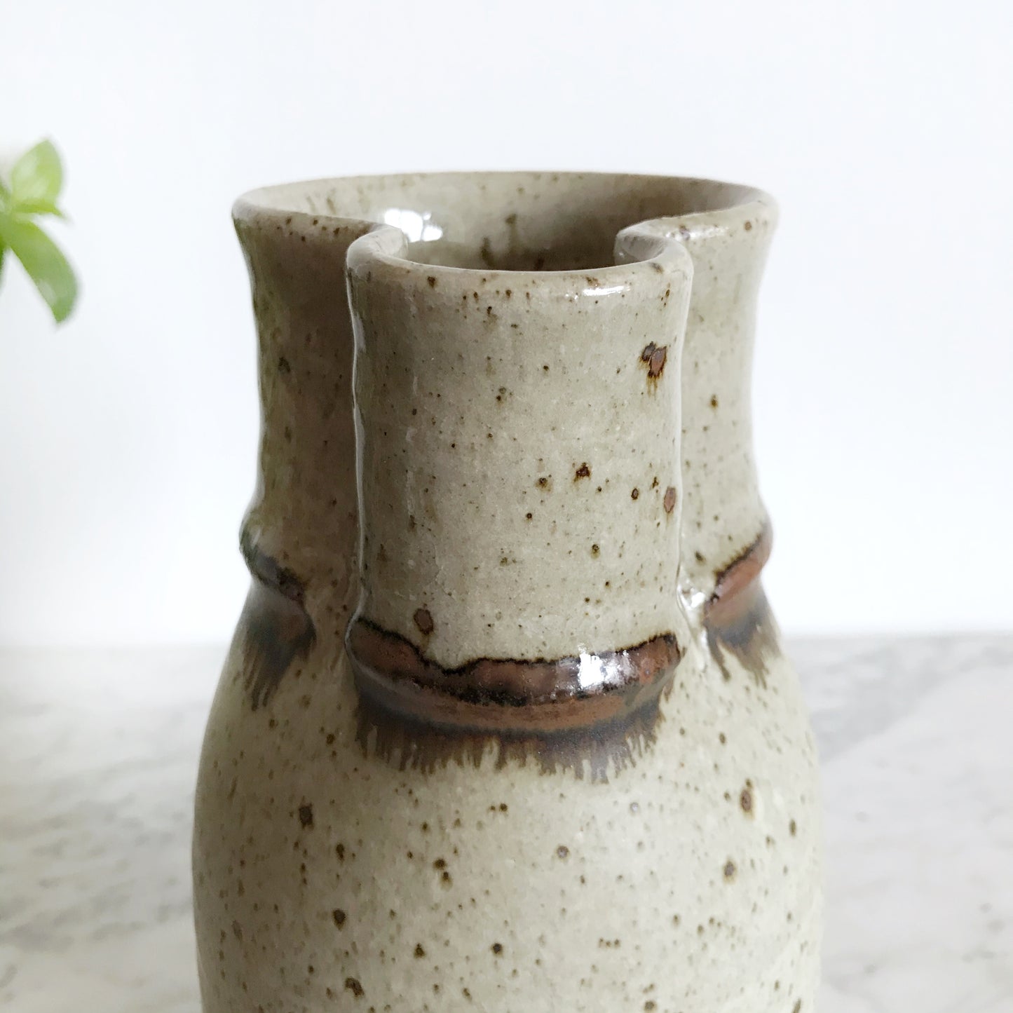 Large Vintage Speckled Pottery Pitcher