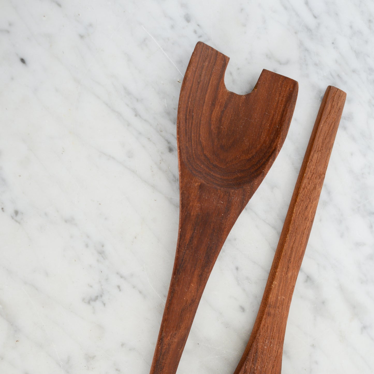 Pair of Wood MCM Serving Utensills