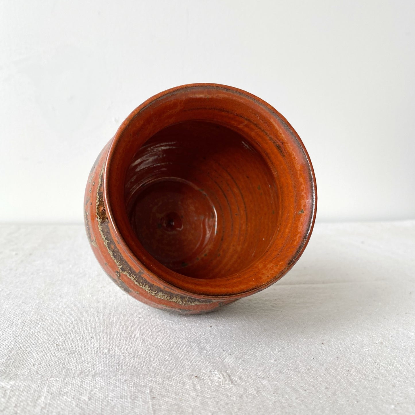 Vintage Rust + Brown Pottery Vase