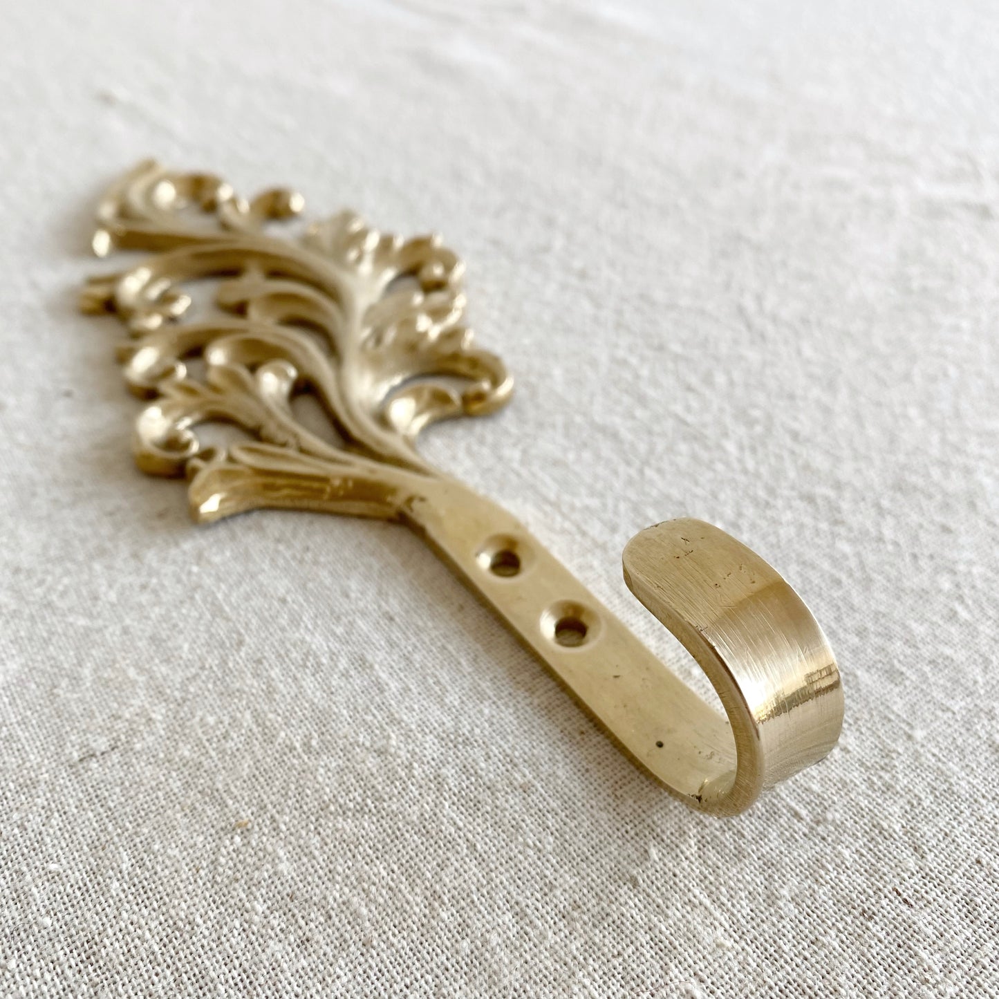 Vintage Leafy Solid Brass Hook