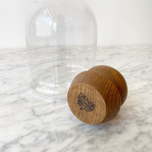 XL Vintage Glass Decanter with Wooden Top