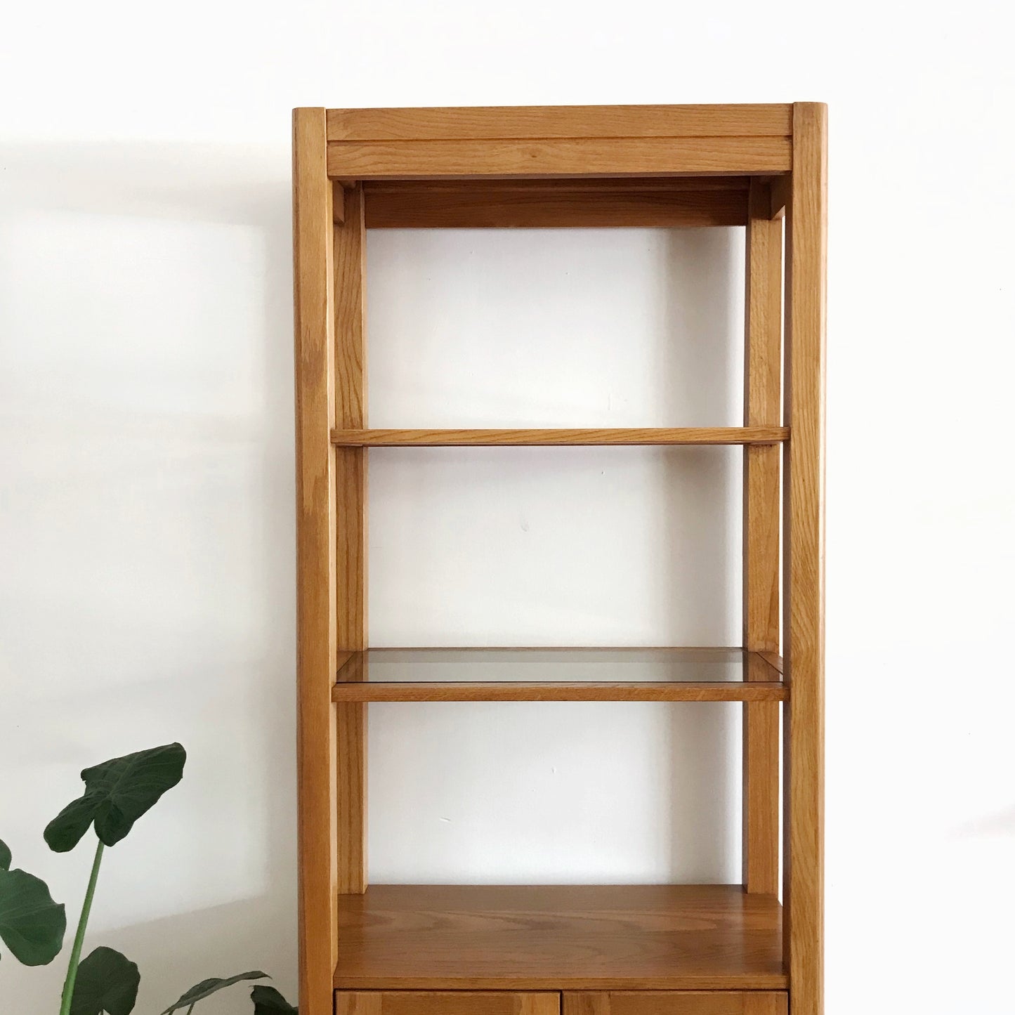 Vintage Oak Display Cabinet with Caning