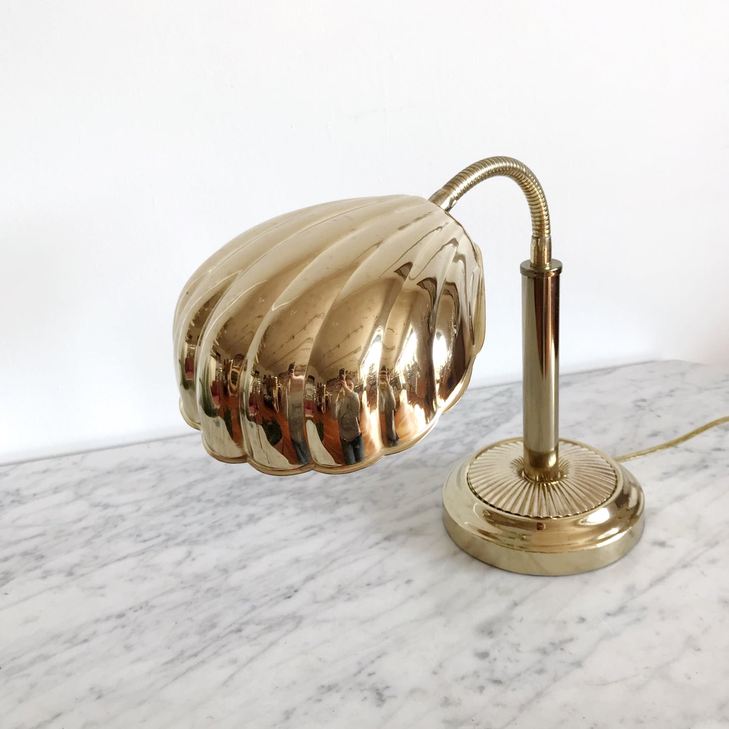 Vintage Brass Seashell Desk Lamp