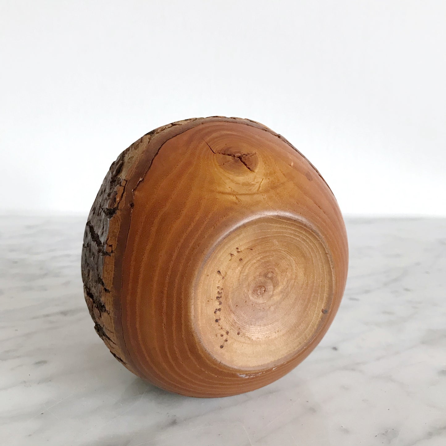 Turned Wood Vase with Bark