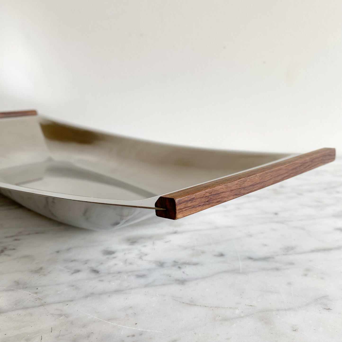 XL Vintage Danish Stainless Steel Serving Tray, 19"