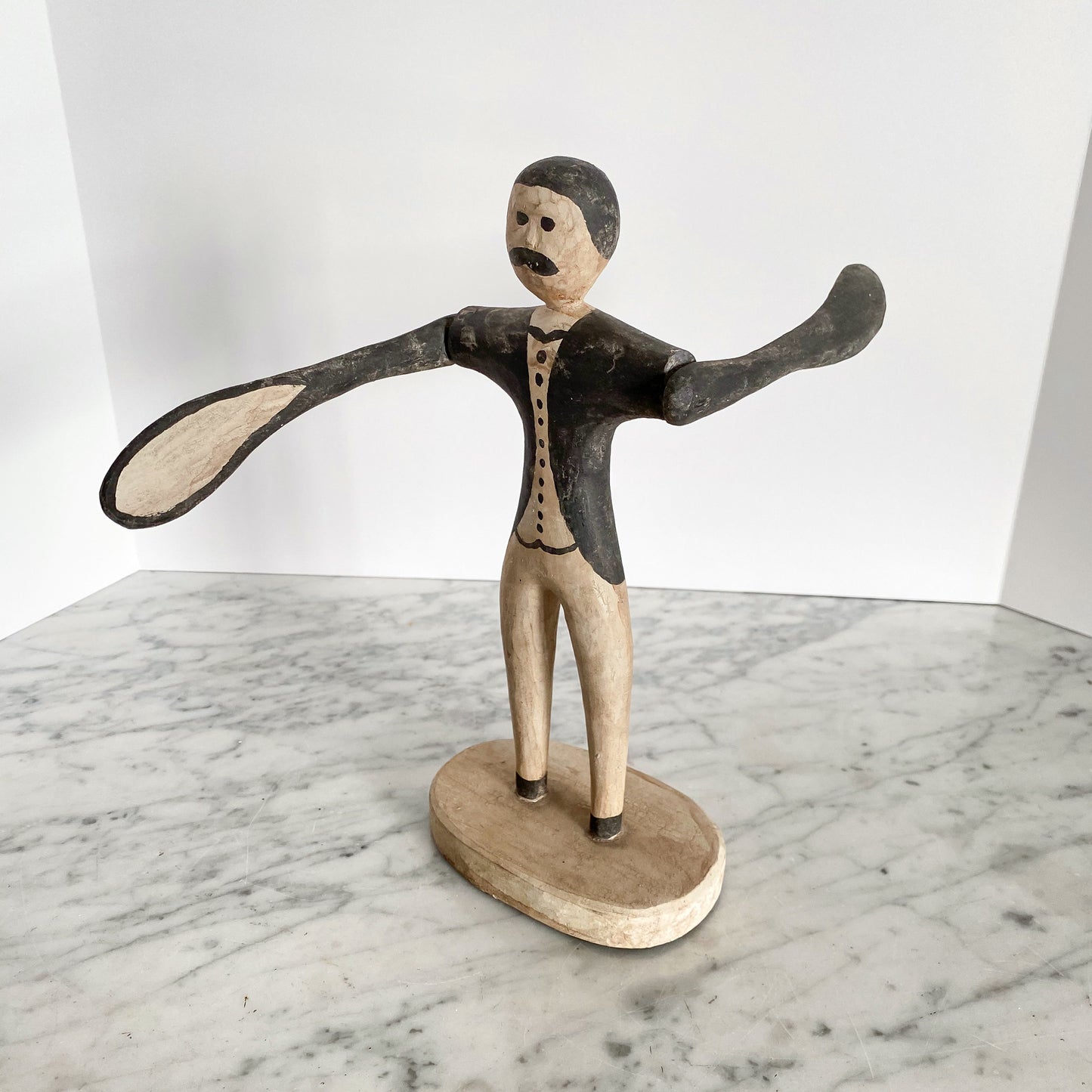 Vintage Folk Art Carved Wood Whirligig