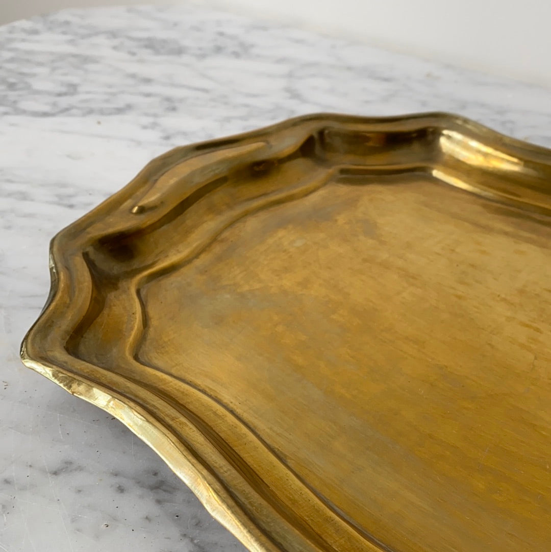 Vintage Brass Tray, 15"
