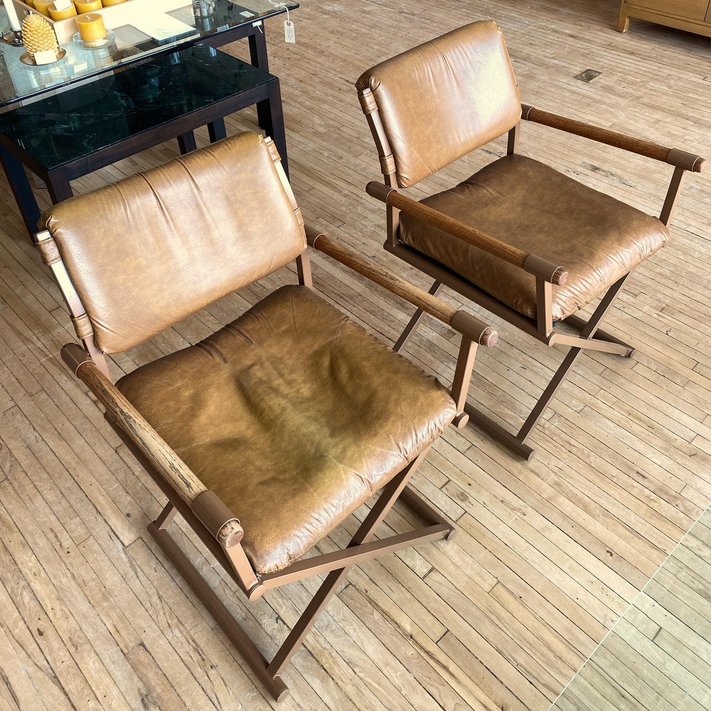 Vintage Faux-Leather Armchairs, Circa 1982