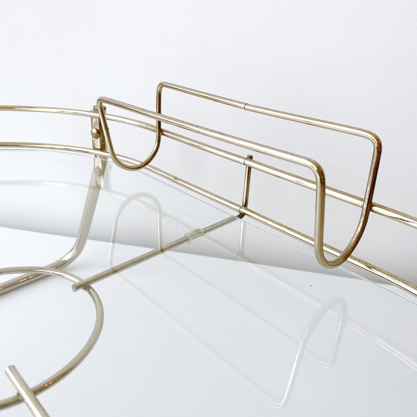 Vintage Brass + Glass Breakfast / Serving Tray
