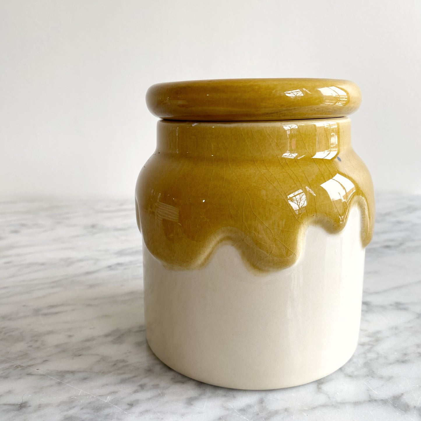 Vintage Pottery Honey Jar, 1982