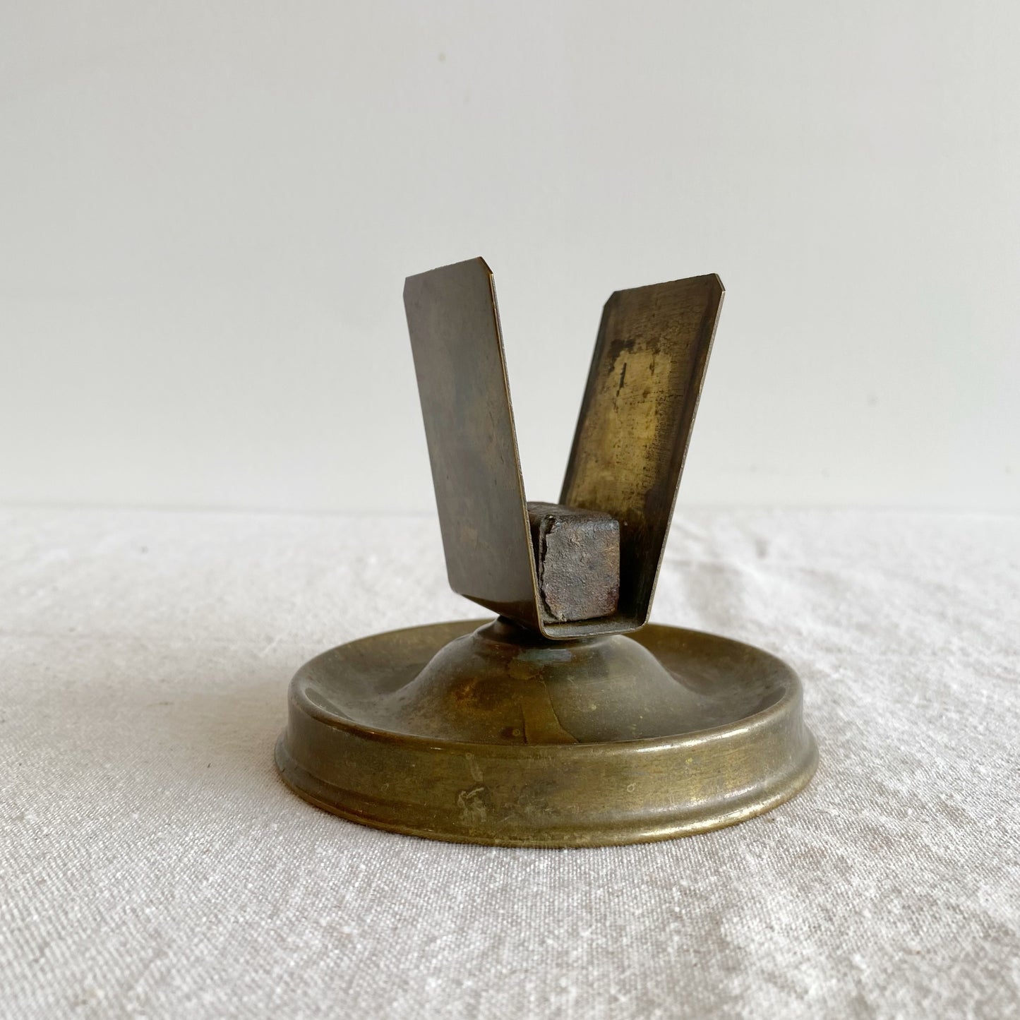 Vintage Brass Matchbox Holder with Tray