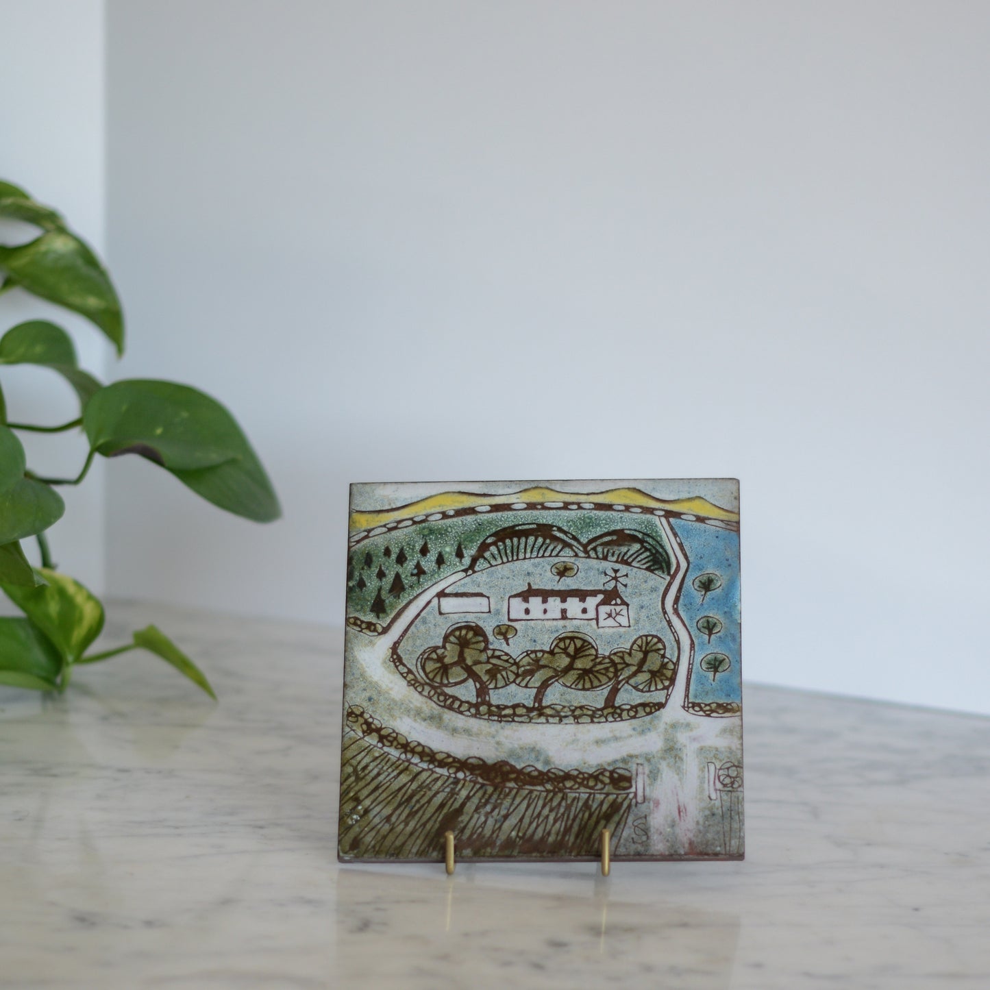 Vintage Handpainted Tile, England