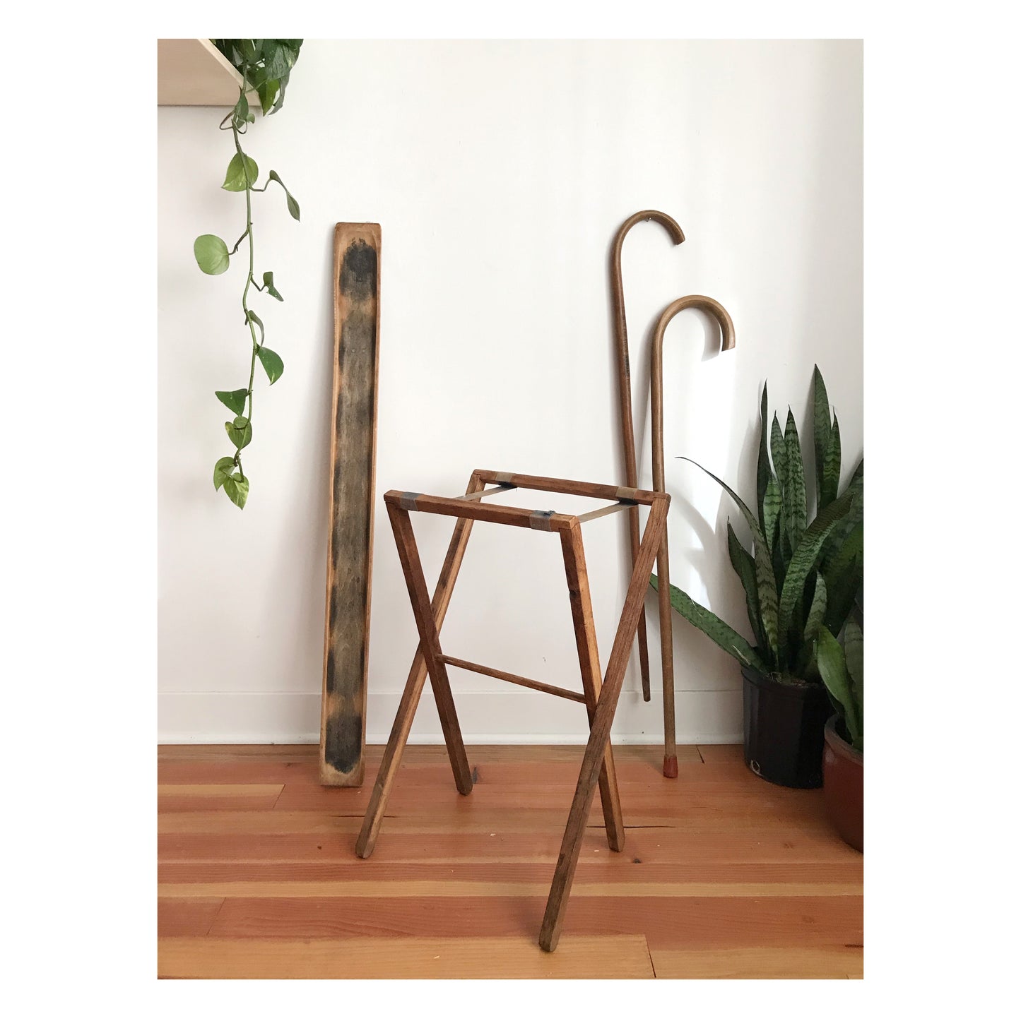 Antique Wooden French Baguette Tray, 42"