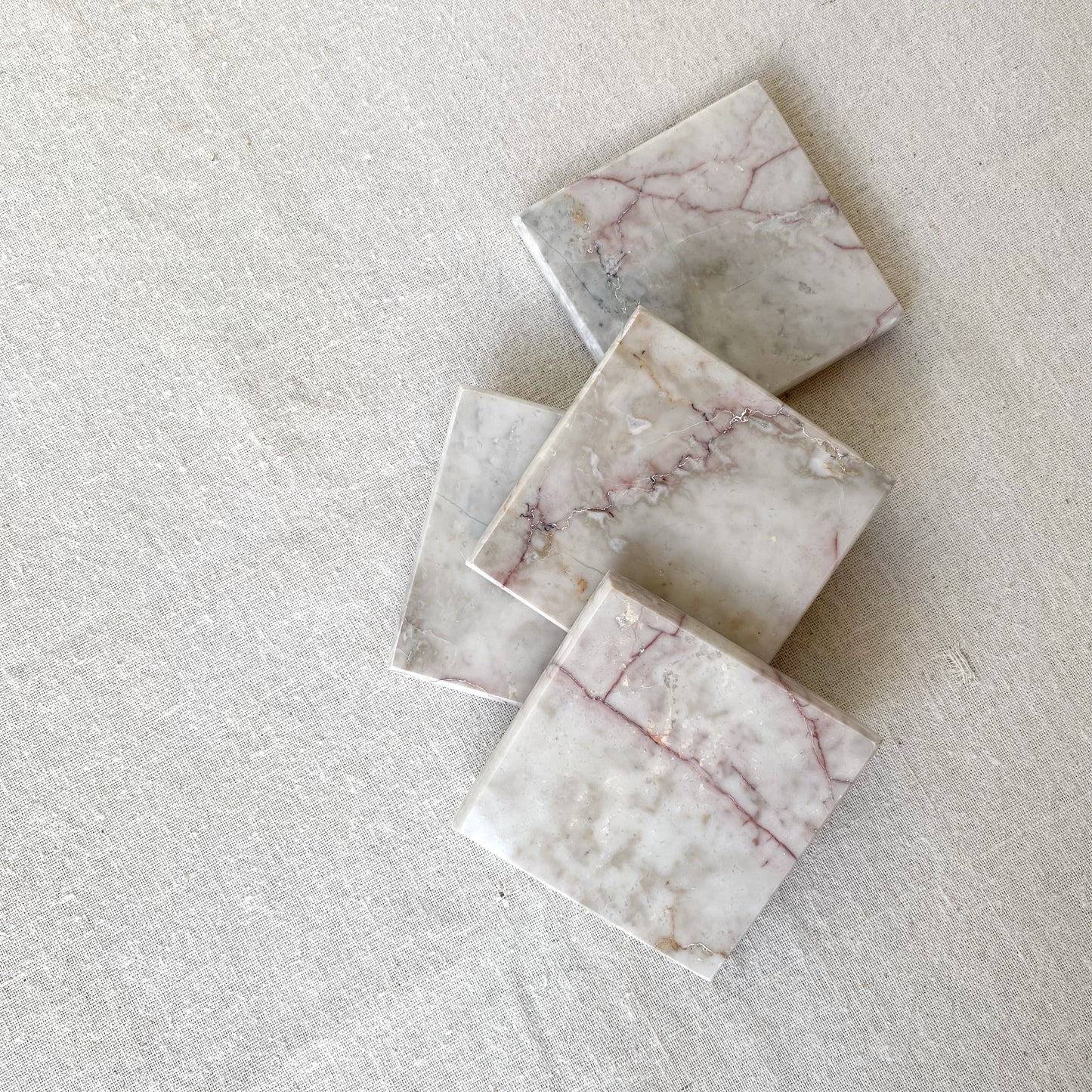 Vintage Marble Coasters, Set of 4
