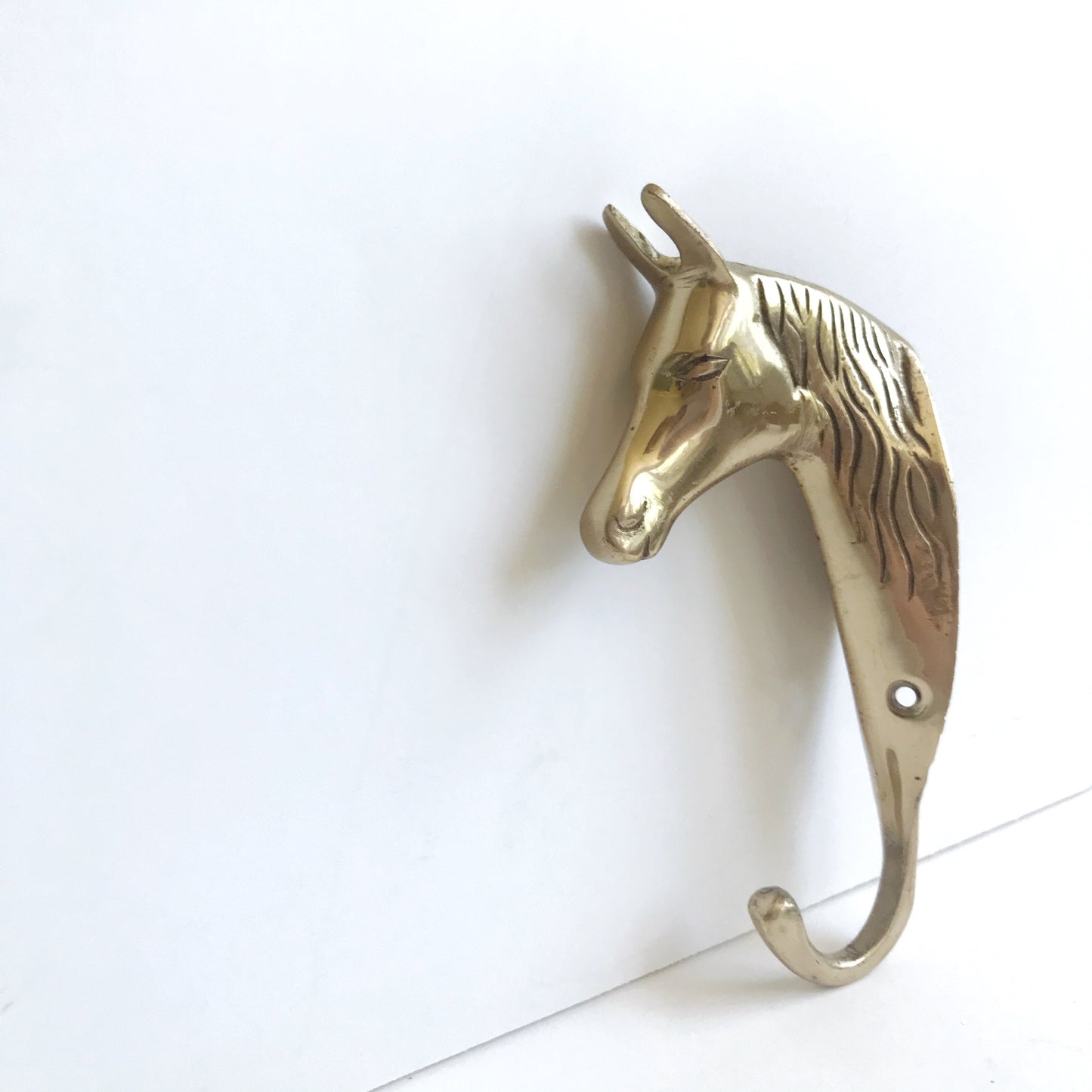 Vintage Brass Horse Wall Hook