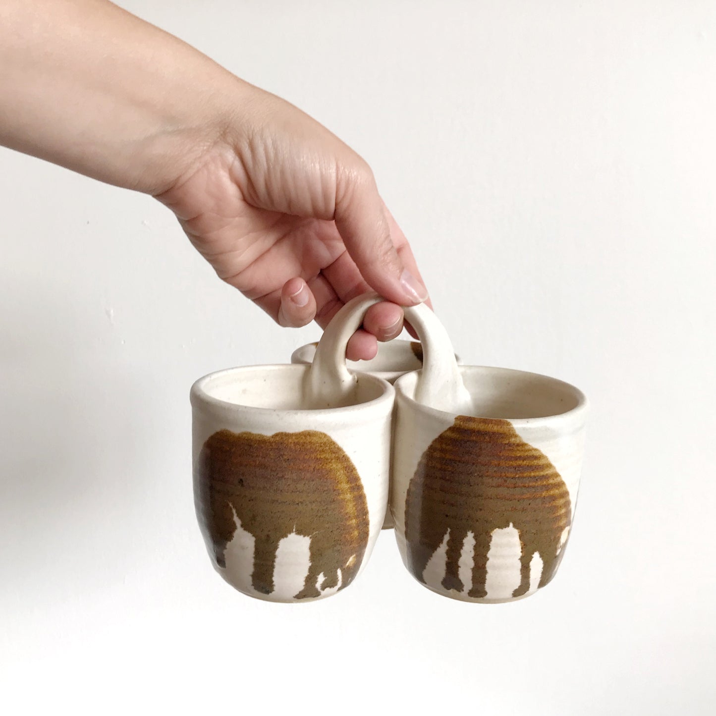 Triple Stoneware Serving Piece