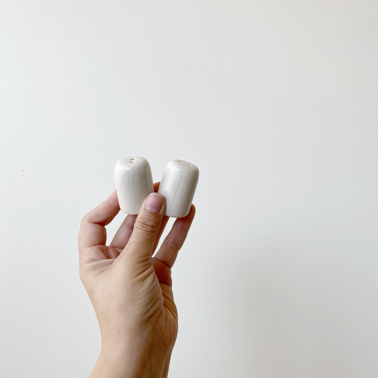 Itty-Bitty Vintage Stoneware Salt + Pepper Set