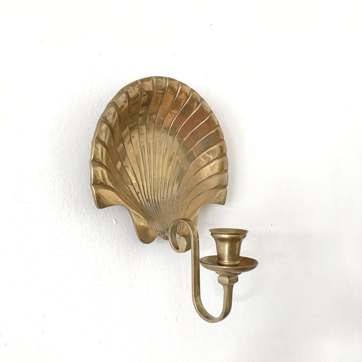 Vintage Brass Seashell Sconce