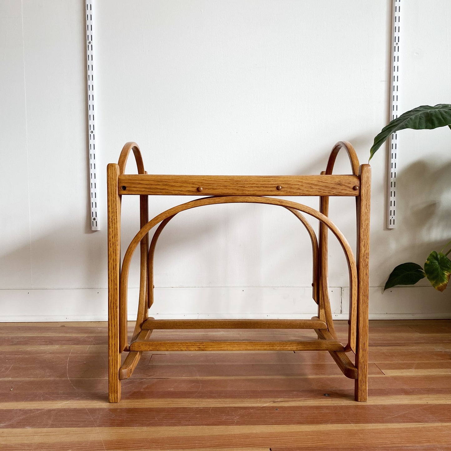 Vintage Bentwood + Slat Bench / Side Table