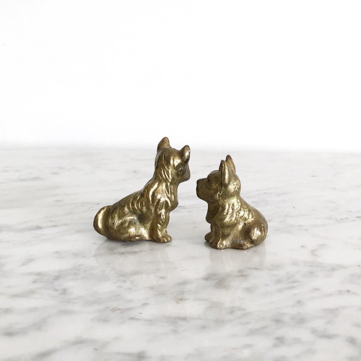 Pair of Vintage Brass Scotty Dogs