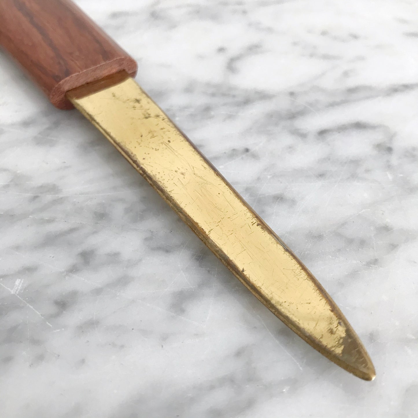 Vintage Teak + Gold Letter Opener