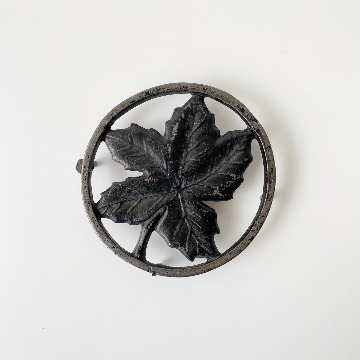 Vintage Cast Metal Leaf Trivet