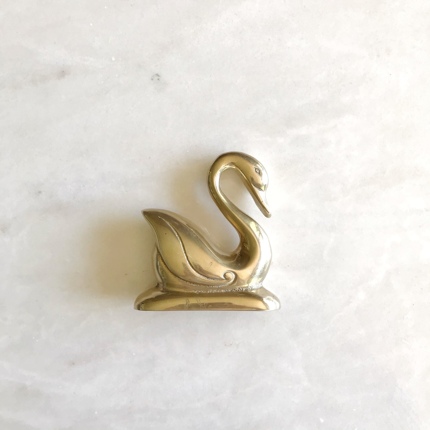 Vintage Brass Swan Figure
