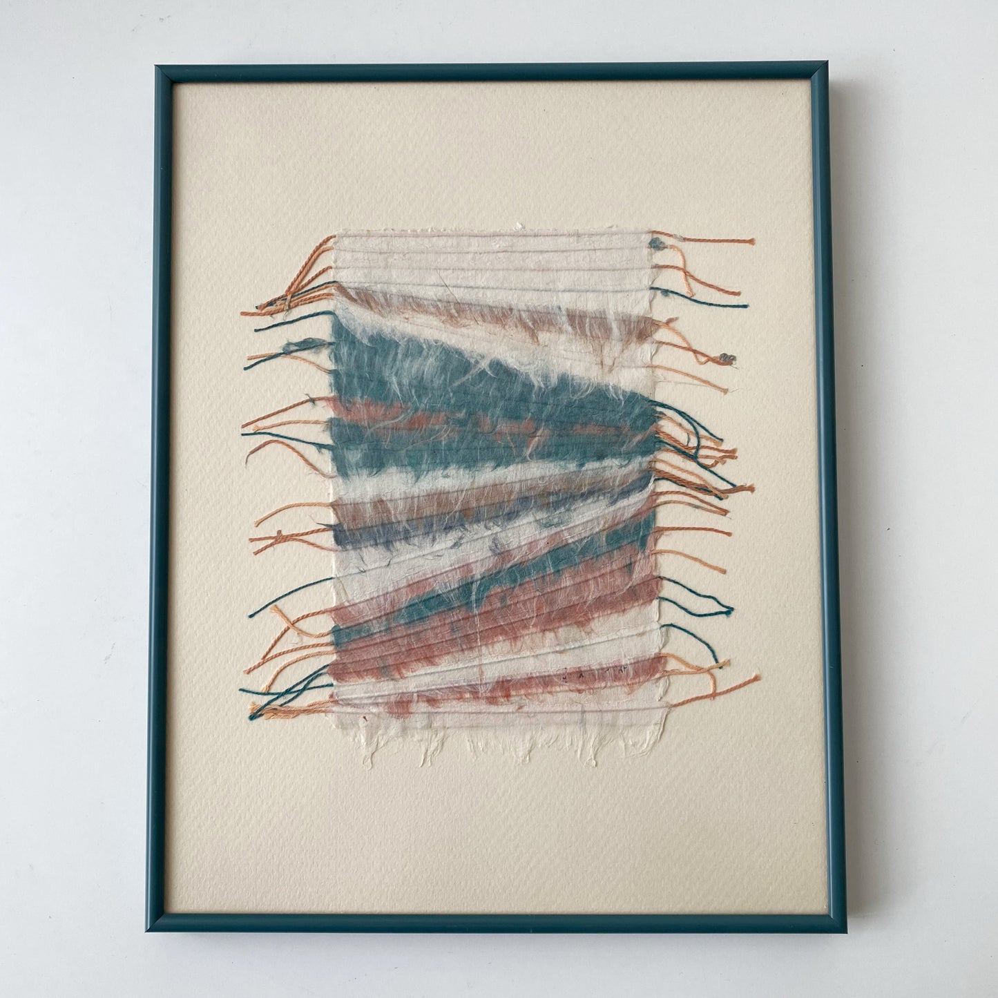 Vintage Framed Fiber Art Piece, 11 x 14