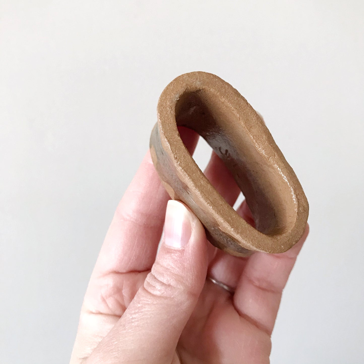 Set of 6 Vintage Handmade Clay Napkin Rings