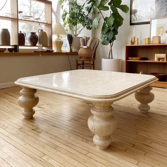 Vintage Travertine Coffee Table, Italy
