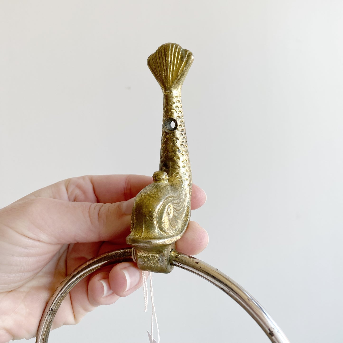 Vintage Brass Fish Towel Ring