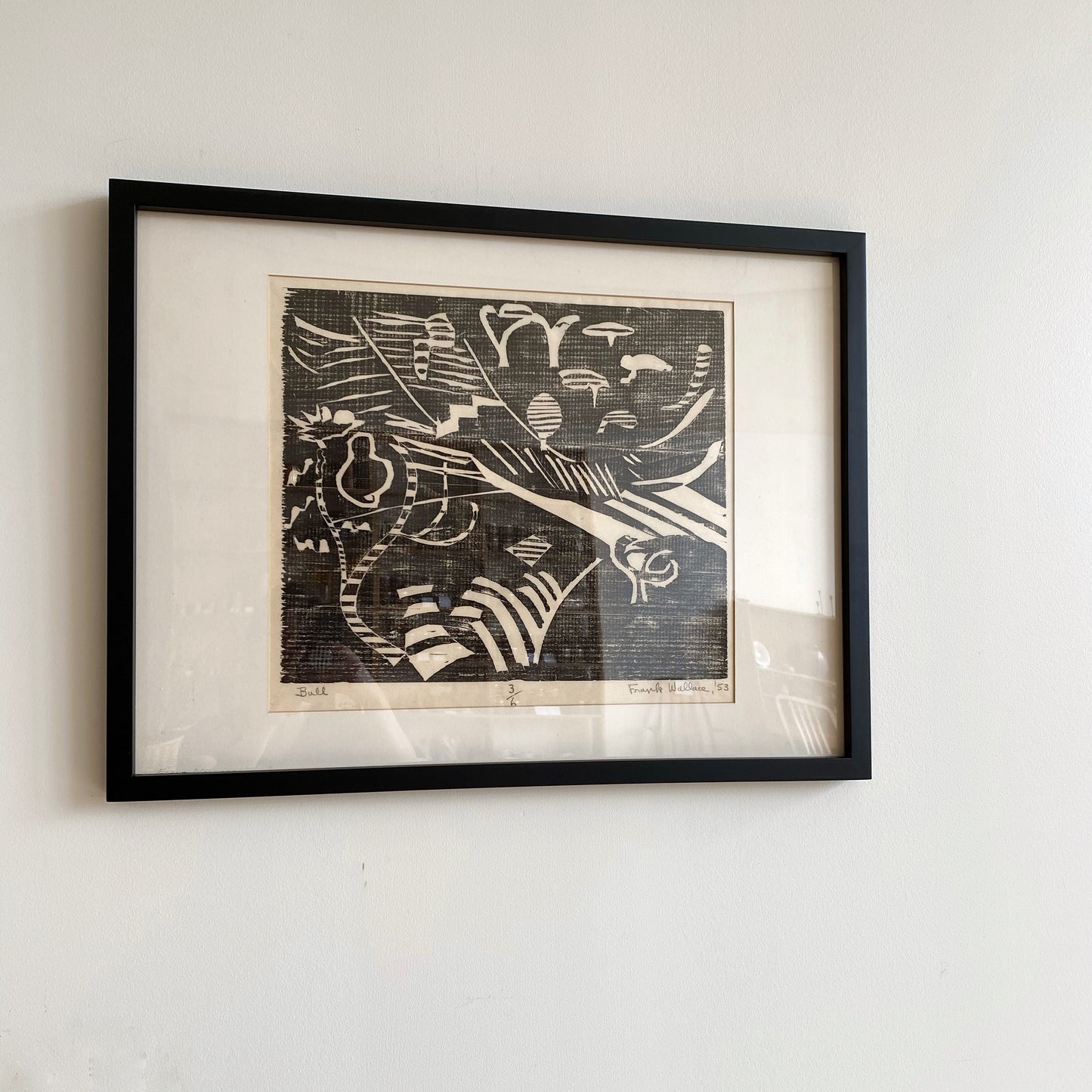 "Bull" : Vintage Original Print by Frank Wallace
