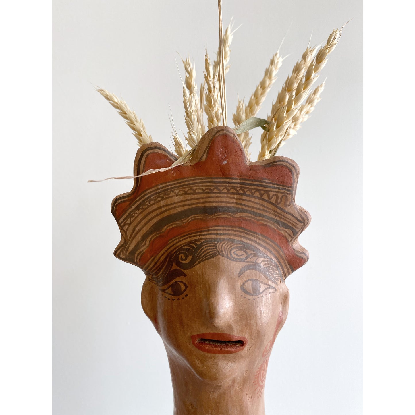 Giant Handmade Terracotta Statue, Woman with Rabbit