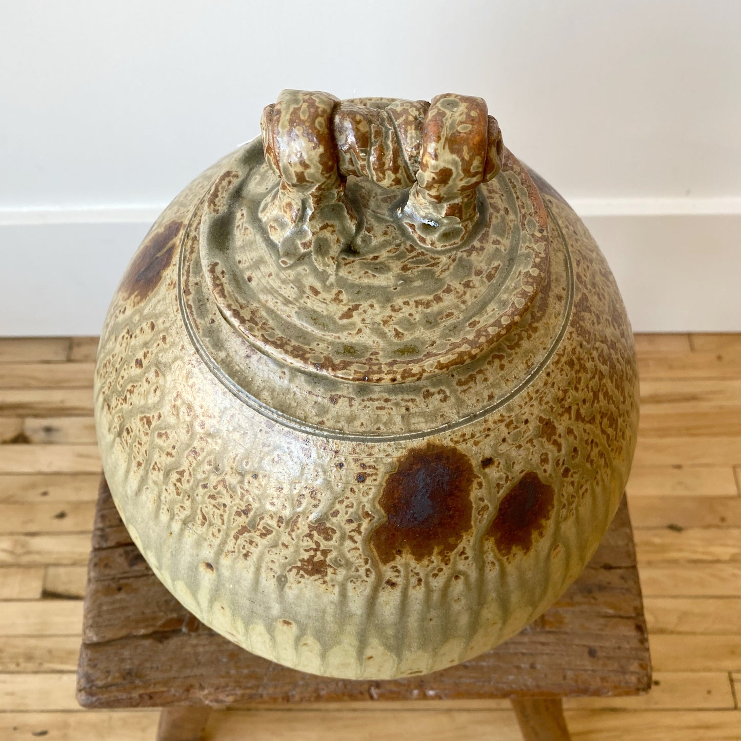 XL Antique Lidded Pottery Vessel