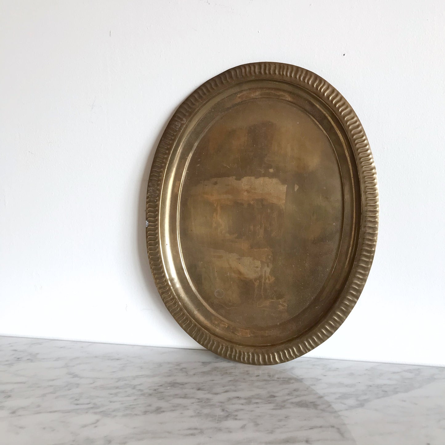Vintage Oval Brass Tray