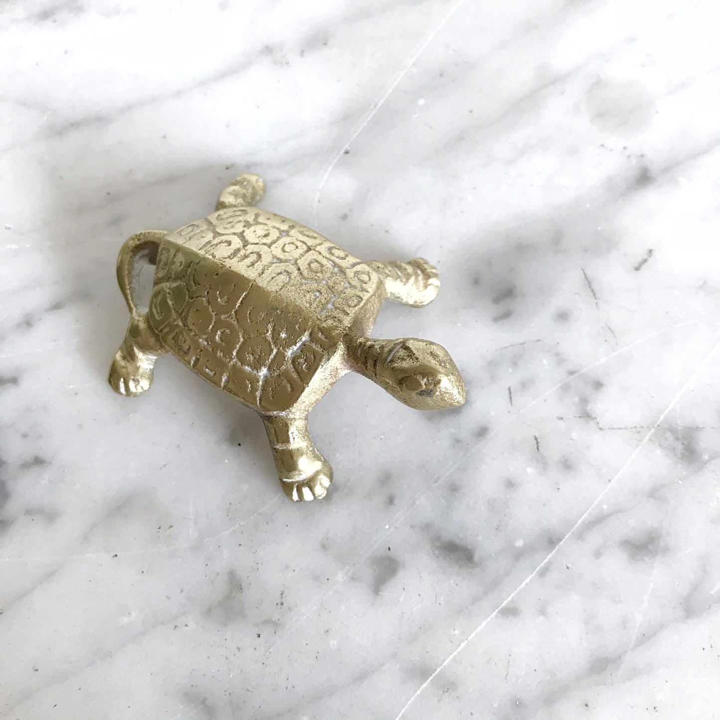Cute Vintage Baby Brass Turtle