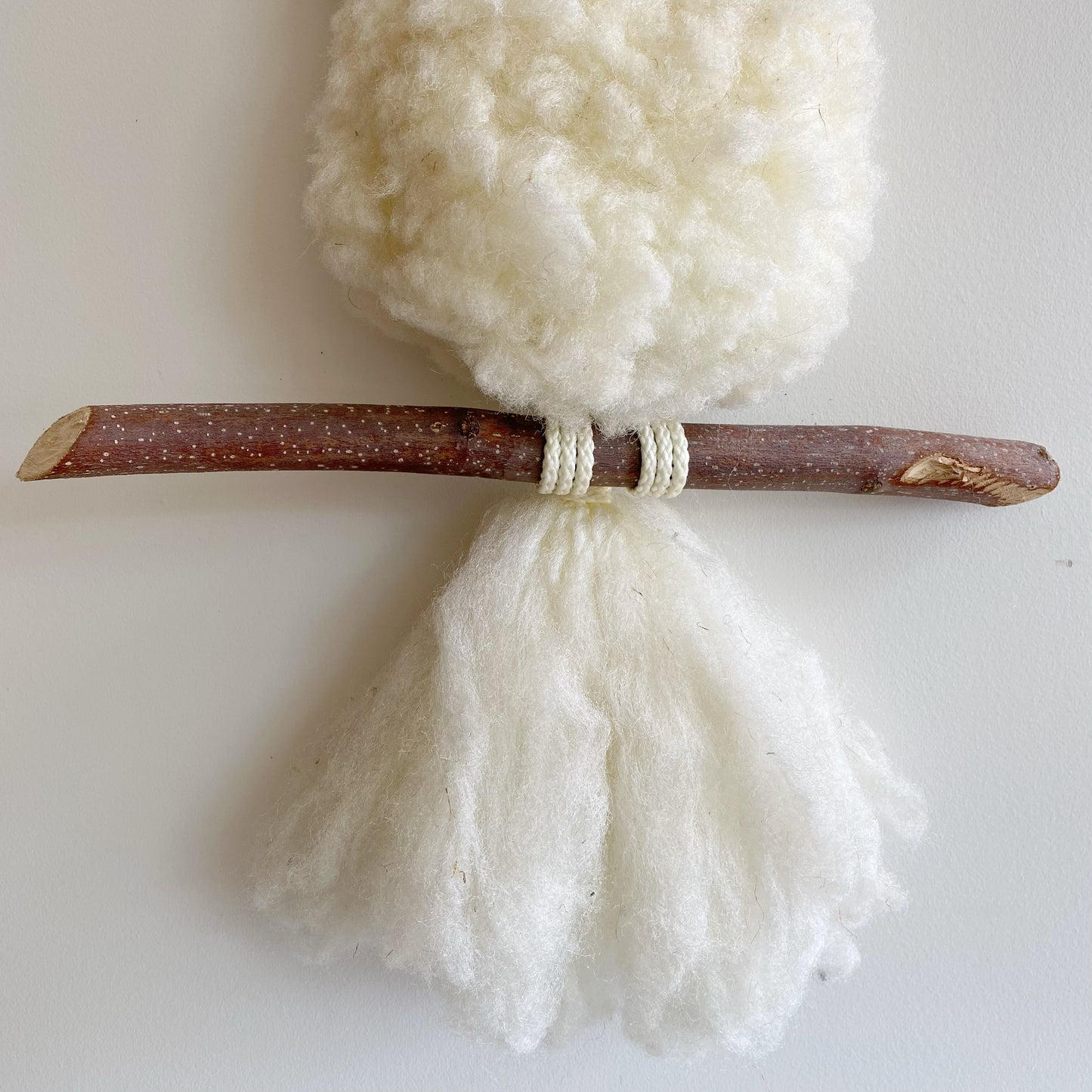 Large Vintage Soft Macrame Snowy Owl
