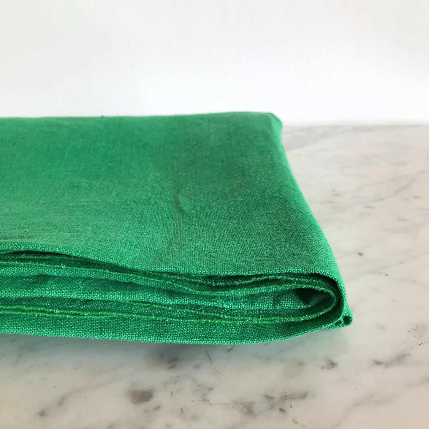 Vintage Green Linen Tablecloth (65 x 49”)