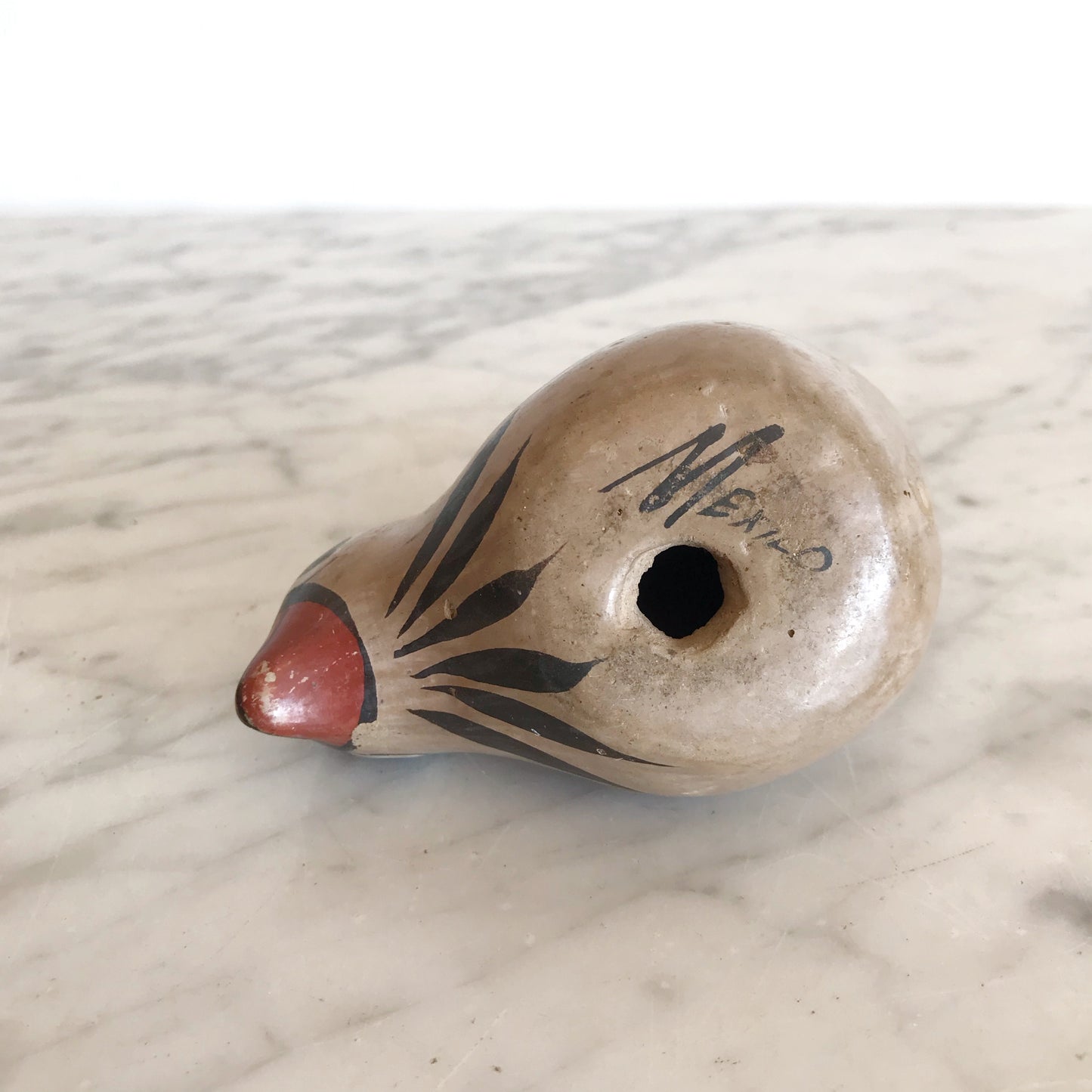 Vintage Hand-painted Clay Bird